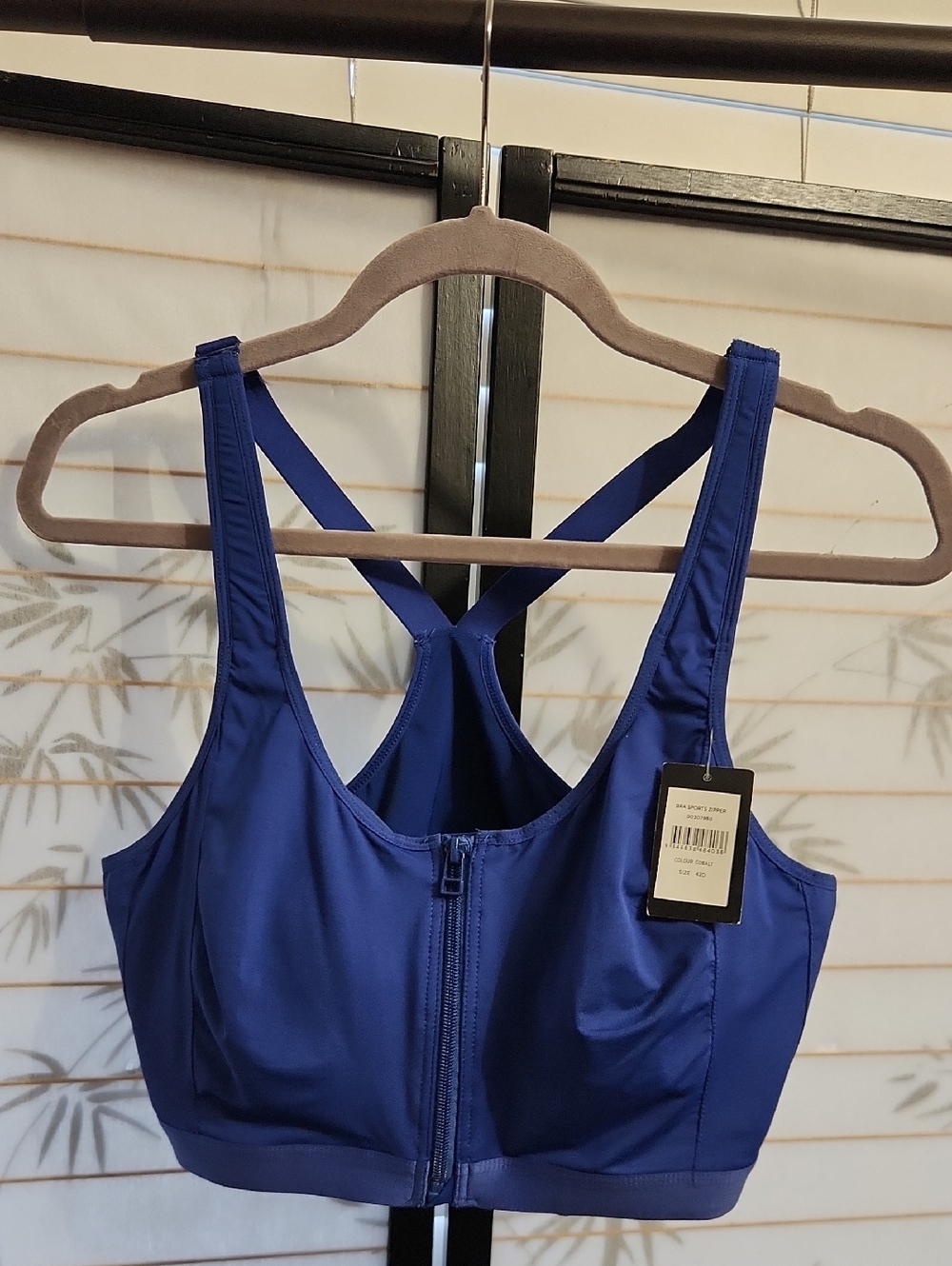 Avenue Cobalt Blue Front Zip Sports Bra